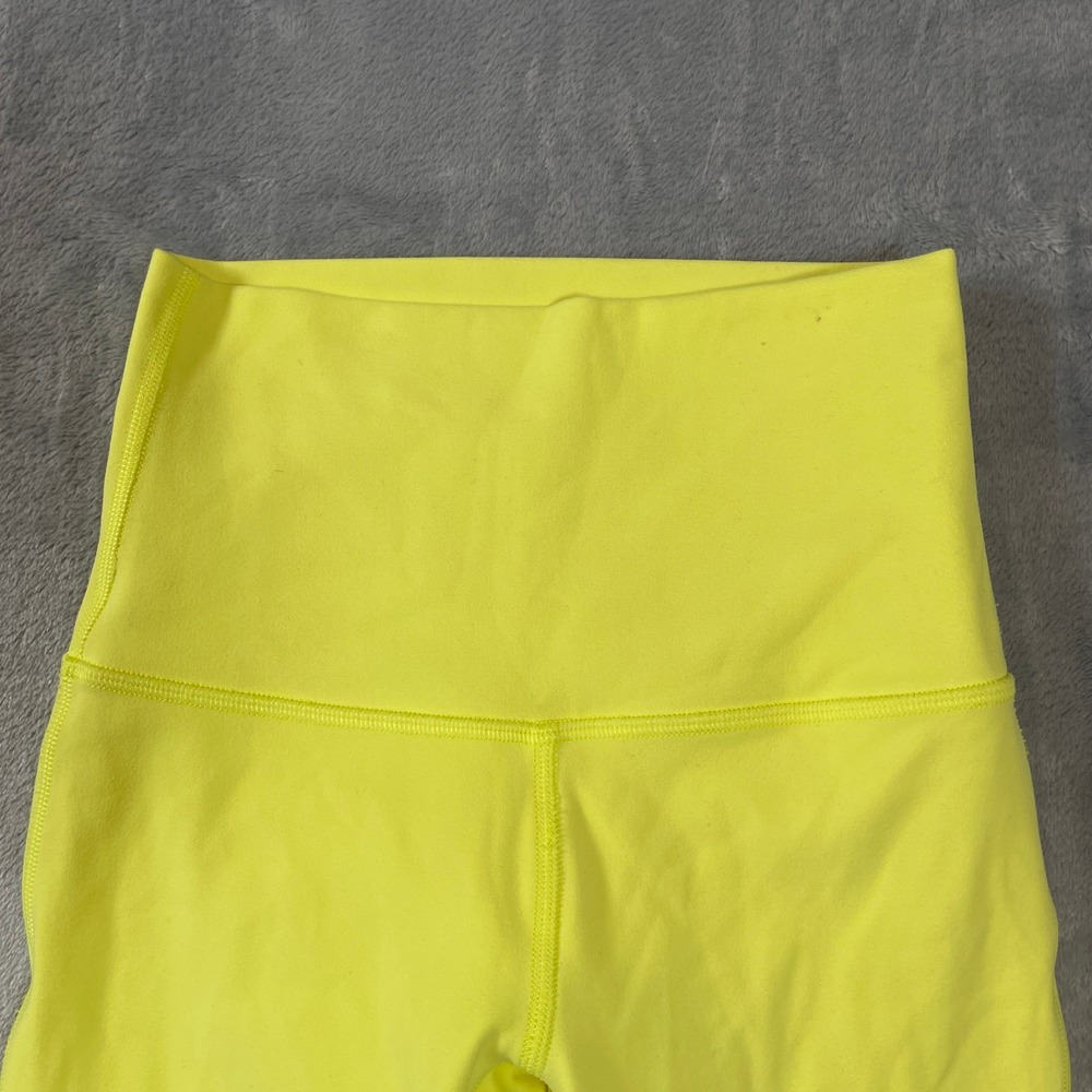 Lululemon Align Leggings Womens Size 2 High-Rise Crop 21 Neon Yellow Nulu - Picture 4 of 5